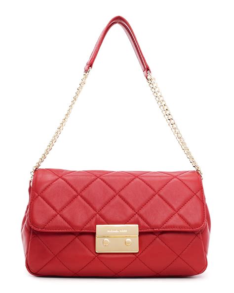 michael kors sloan satchel red
